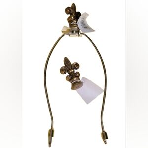 Bronze Fleur-de-Lis Lamp Finial Topper - Set Of 2 - Finials Only